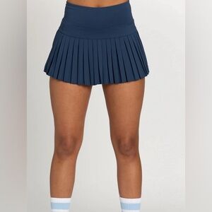 Navy gold hinge pleated tennis skirt xs